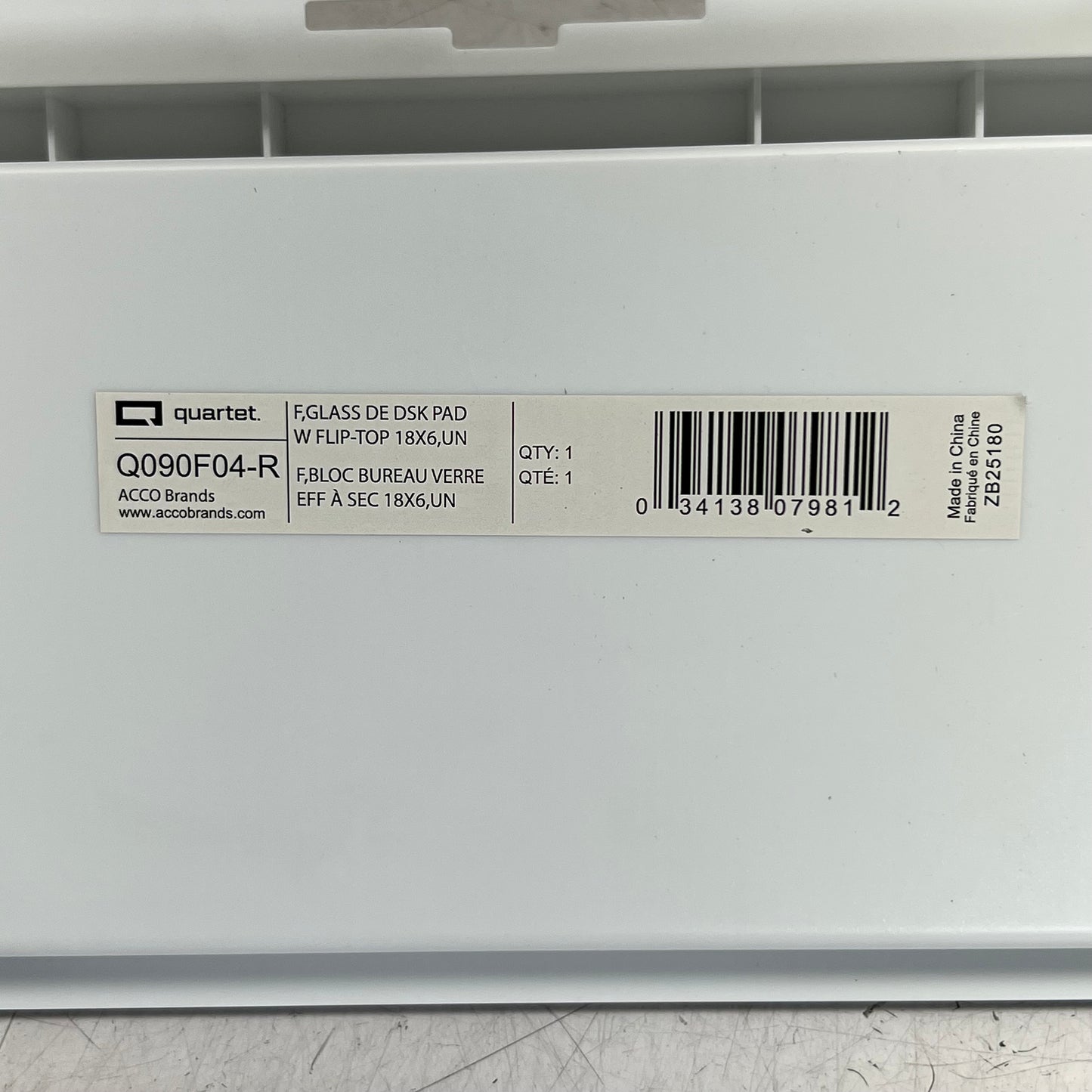 QUARTET Desktop Fiber Glass Dry Erase Board W/ Flip-top 18" x 6" White Q090F04-R