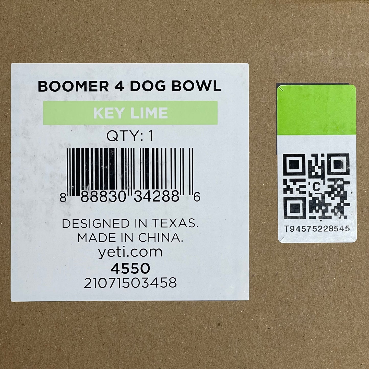 YETI Boomer Dog Bowl *HAS "CINTAS" Branding* 4 Cup (32 oz) Key Lime 4550