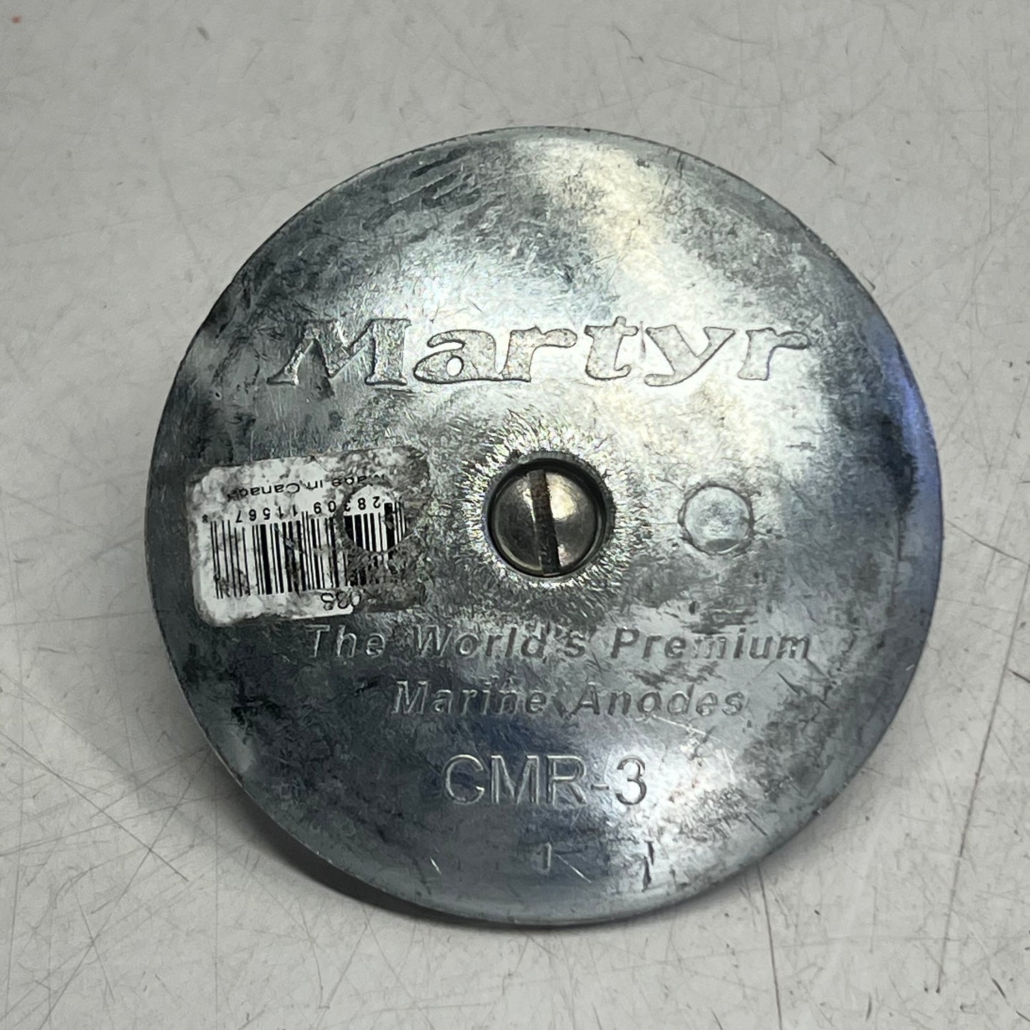 MARTYR Zinc Rudder & Trim Anodes 33-3/4 Zn W/Slot Steel CMR03S