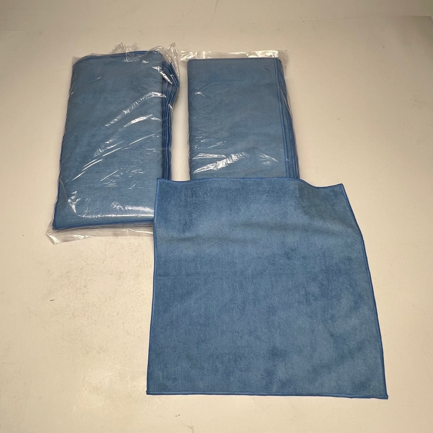 ZA@ (2 PACK, 12 EACH) Microfiber Cleaning Towels 16"x16" Blue