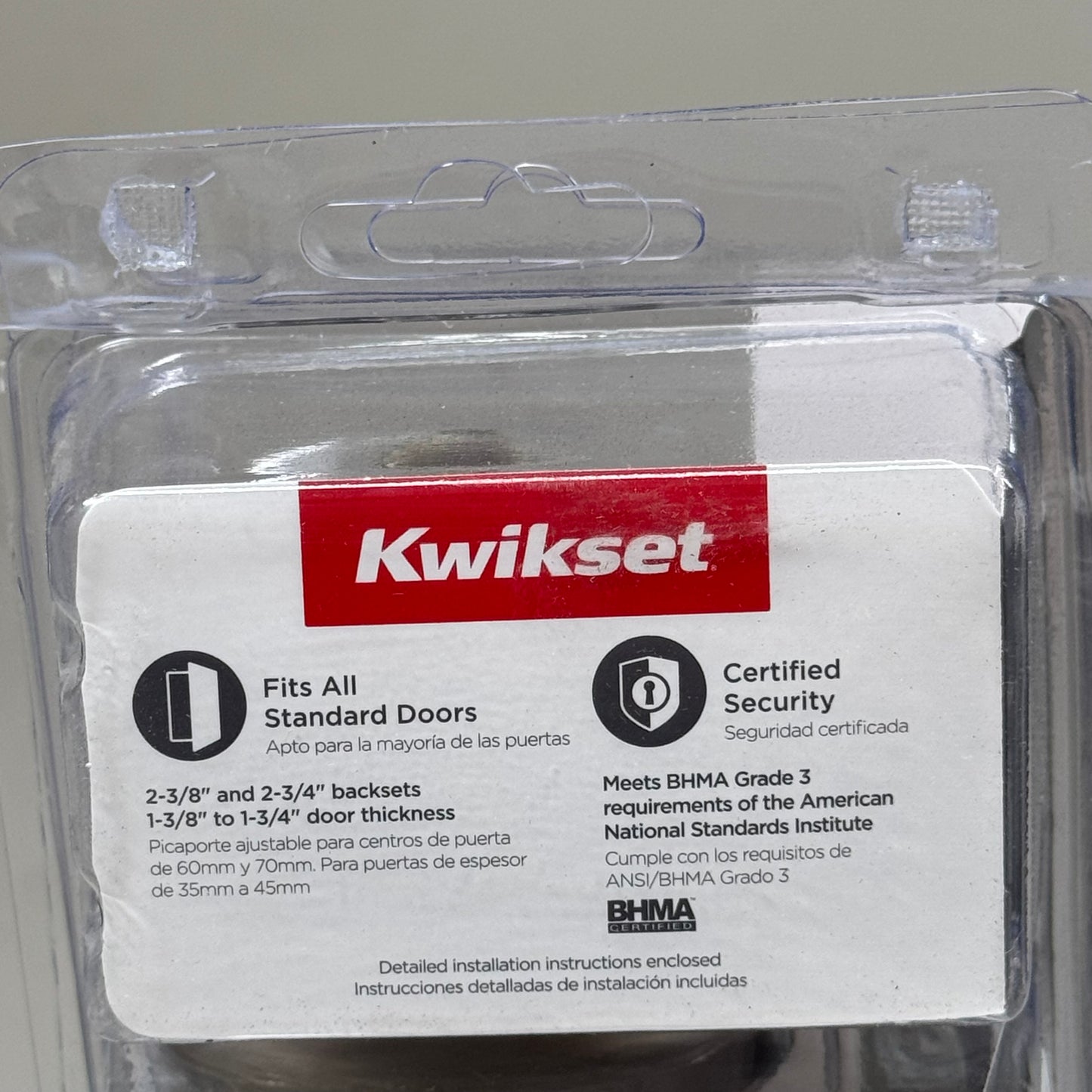 KWIKSET (2 PACK) Bed & Bath Microban Privacy Lock Antique Brass Finish 93001-869