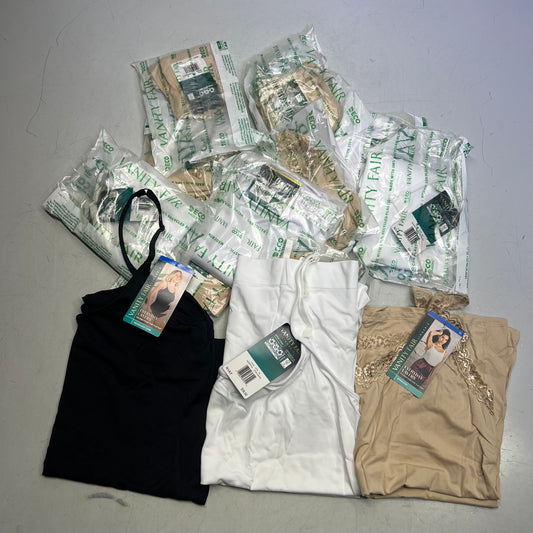 ZA@ VANITY FAIR Lot Of Assorted Cami Tops Lace & Seamless Women's Variety Sz  Tan/White/Black