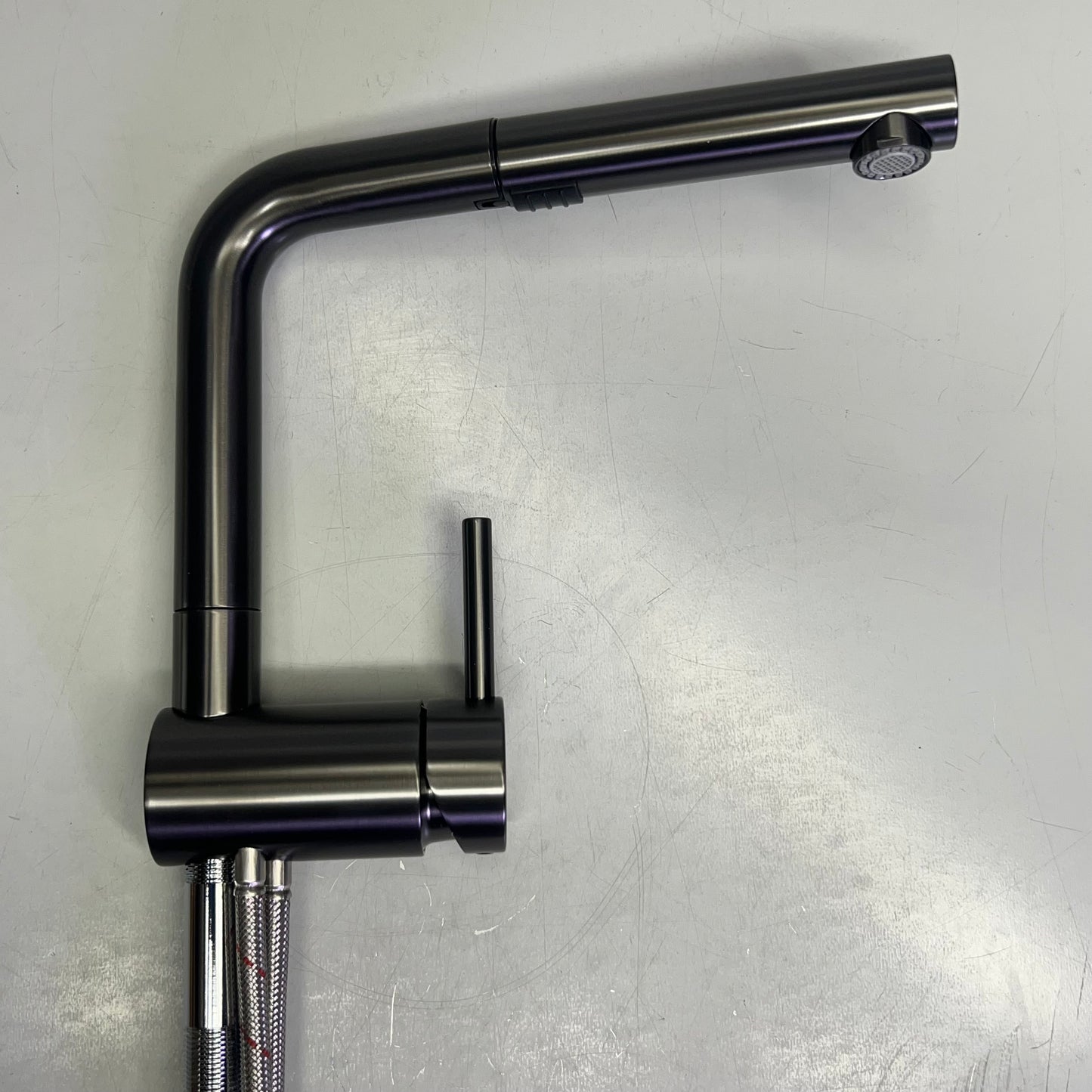 BLANCO Linus-S Var RH 1.5 SDS Mixer Tap Pull Out Spray Satin Dark Steel 00443269