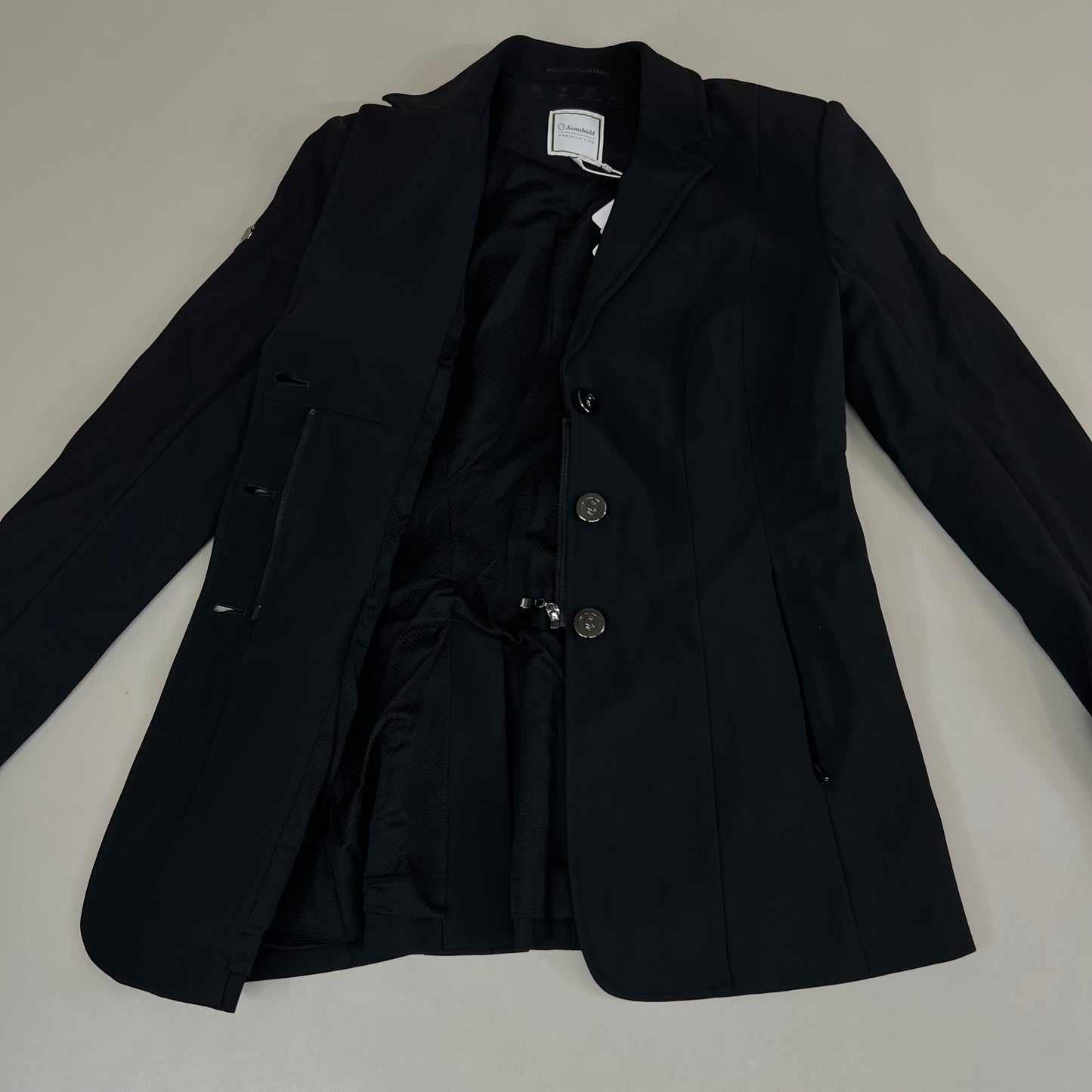 SAMSHIELD Victoria Equestrian Riding Jacket Sz Tall US 6, UK 8, FR 36 Black