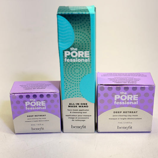 ZA@ BENEFIT The Porefessional Deep Retreat Kit - 2 Clay Mask & 1 Mask Wand J