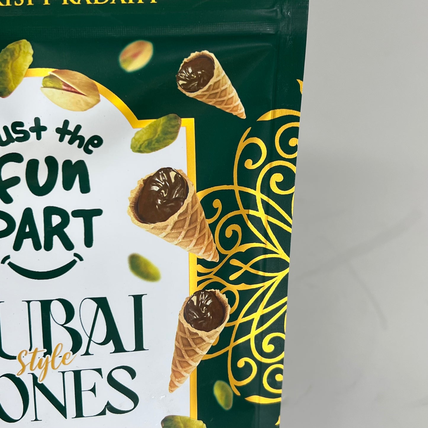 JUST THE FUN PART (6 PACK) Dubai Style Cones Bite Sized Treats 4.23 oz  BB 02/28
