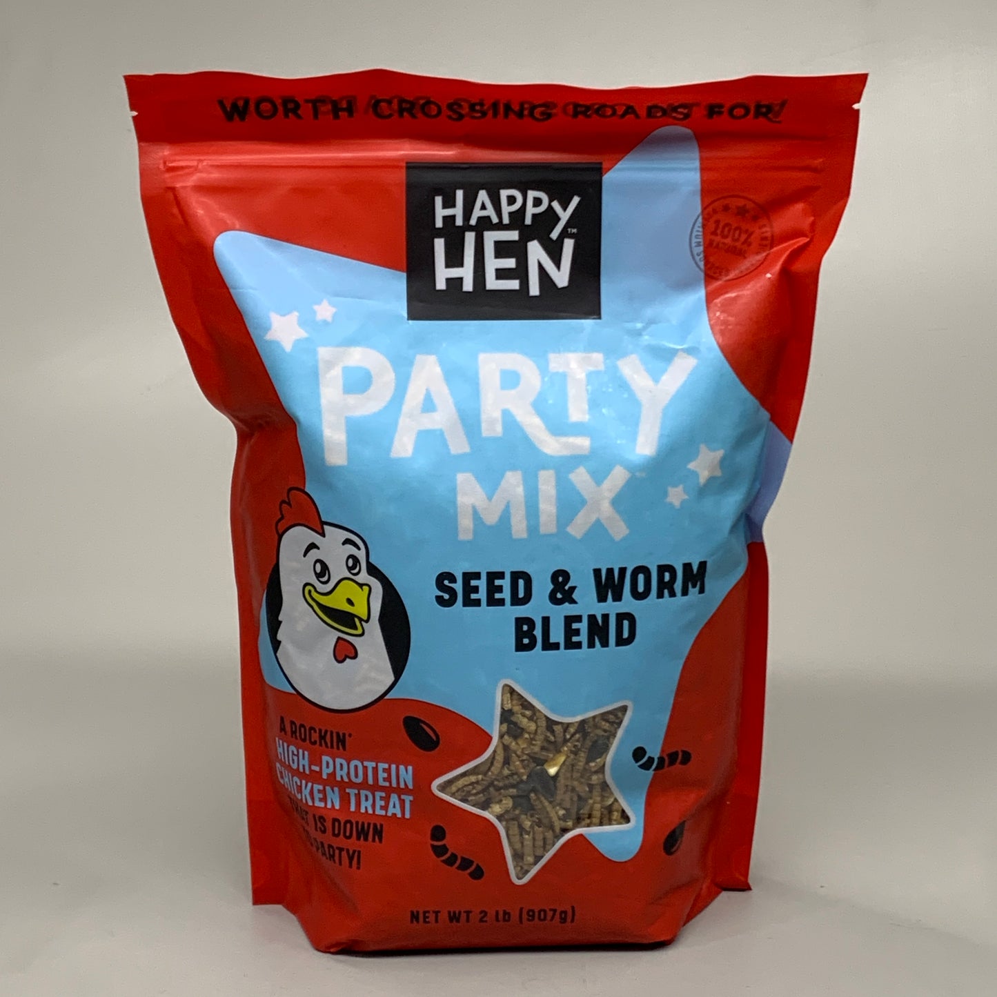 HAPPY HEN (2 PACK) Party Mix Seed & Worm Blend High Protein 2 lbs 855297003261