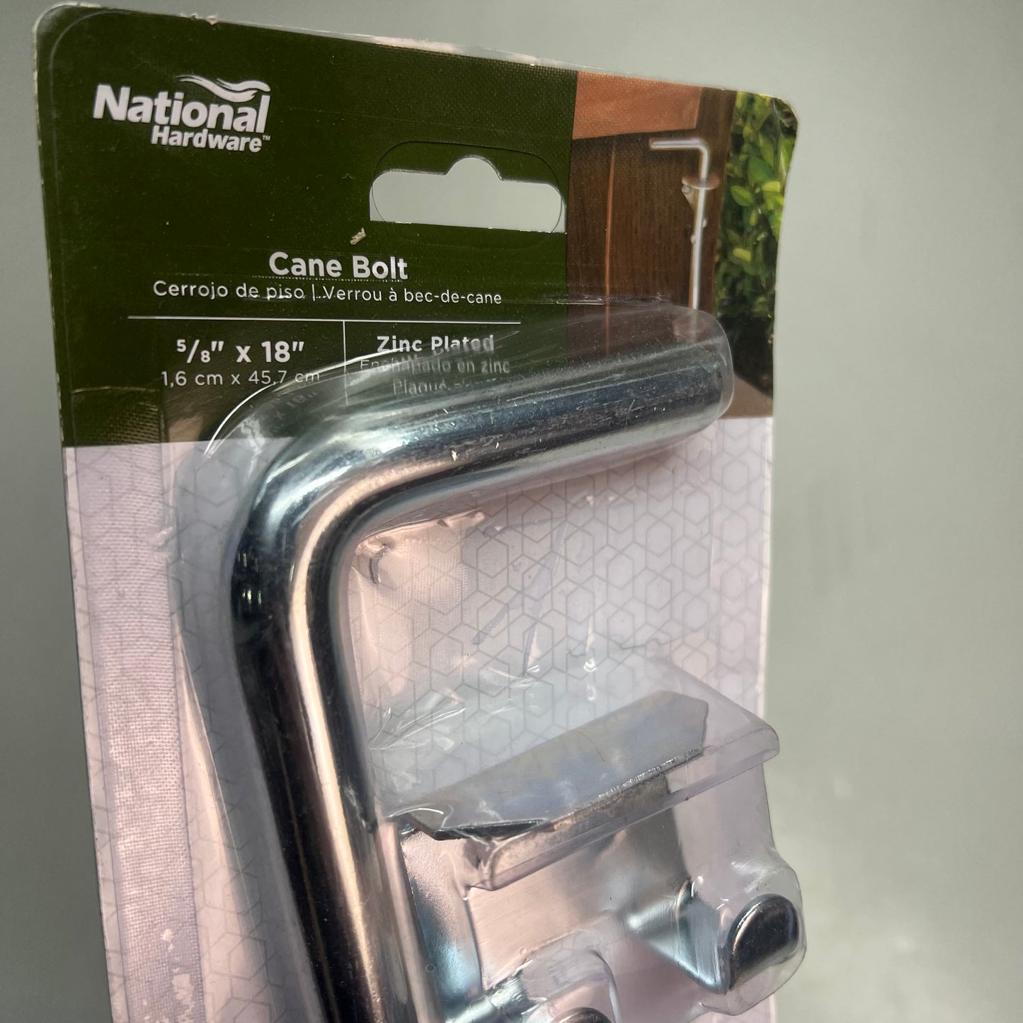 NATIONAL HARDWARE Zinc Plated Adjustable Throw Cane Bolt 5/8" X 18" N151-951