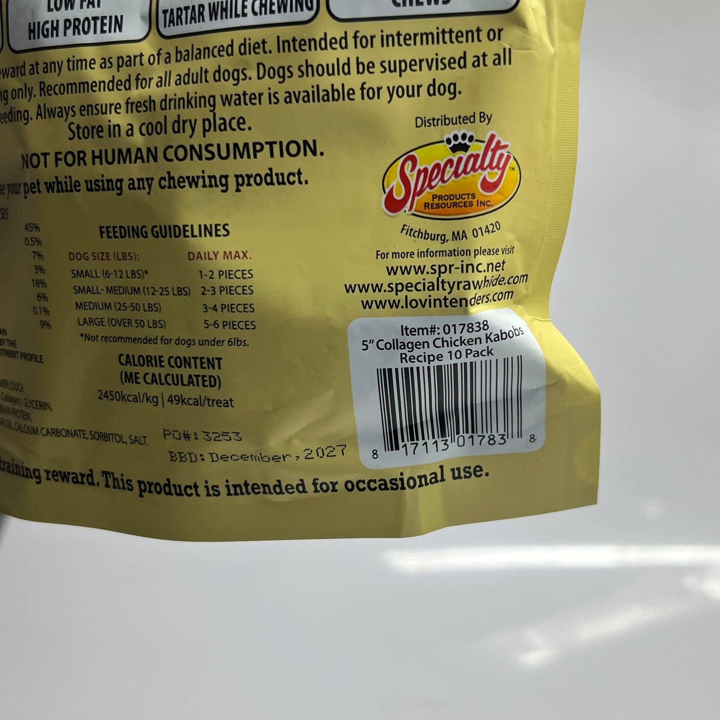 BUTHER SHOP (2 PACK) Natural Dog Chews 5" Chicken Kabobs Recipe 7.10 oz 017838 BB 12/27