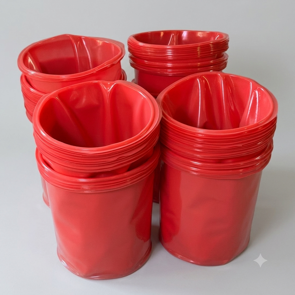 ZA@ Pallet of Red Antistatic LDPE Round Bottom Liner 5 Gal.