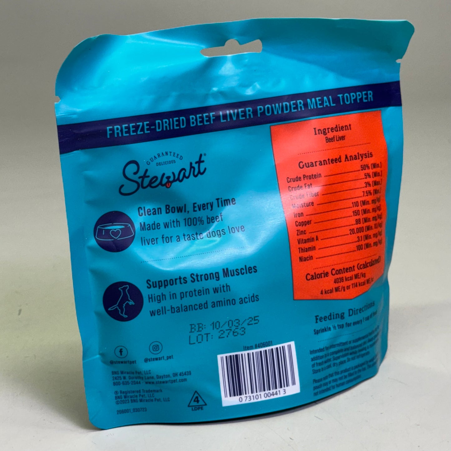 STEWART (12 PACK) Supper Sprinkles Beef Liver Meal Topper 2.5 oz BB 10/25