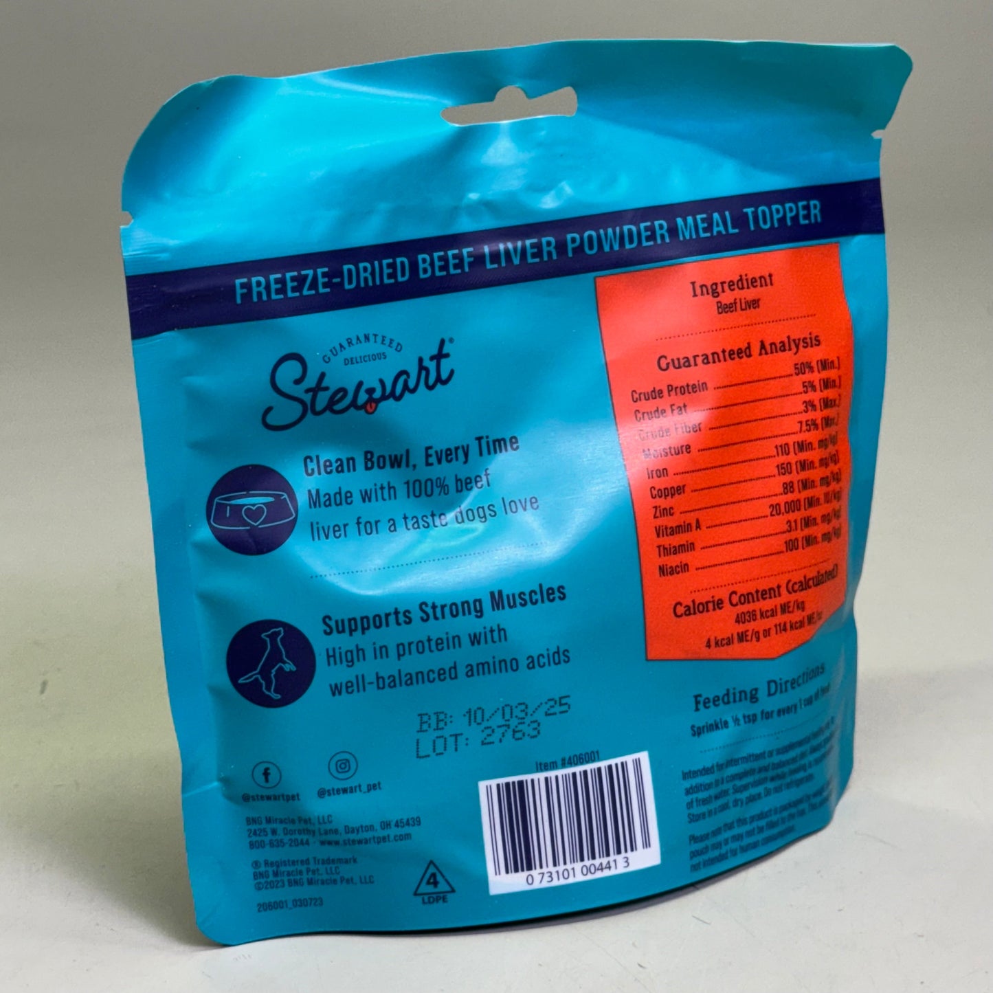 ZA@ STEWART (12 PACK) Supper Sprinkles Beef Liver Meal Topper 2.5 oz BB 10/25 F