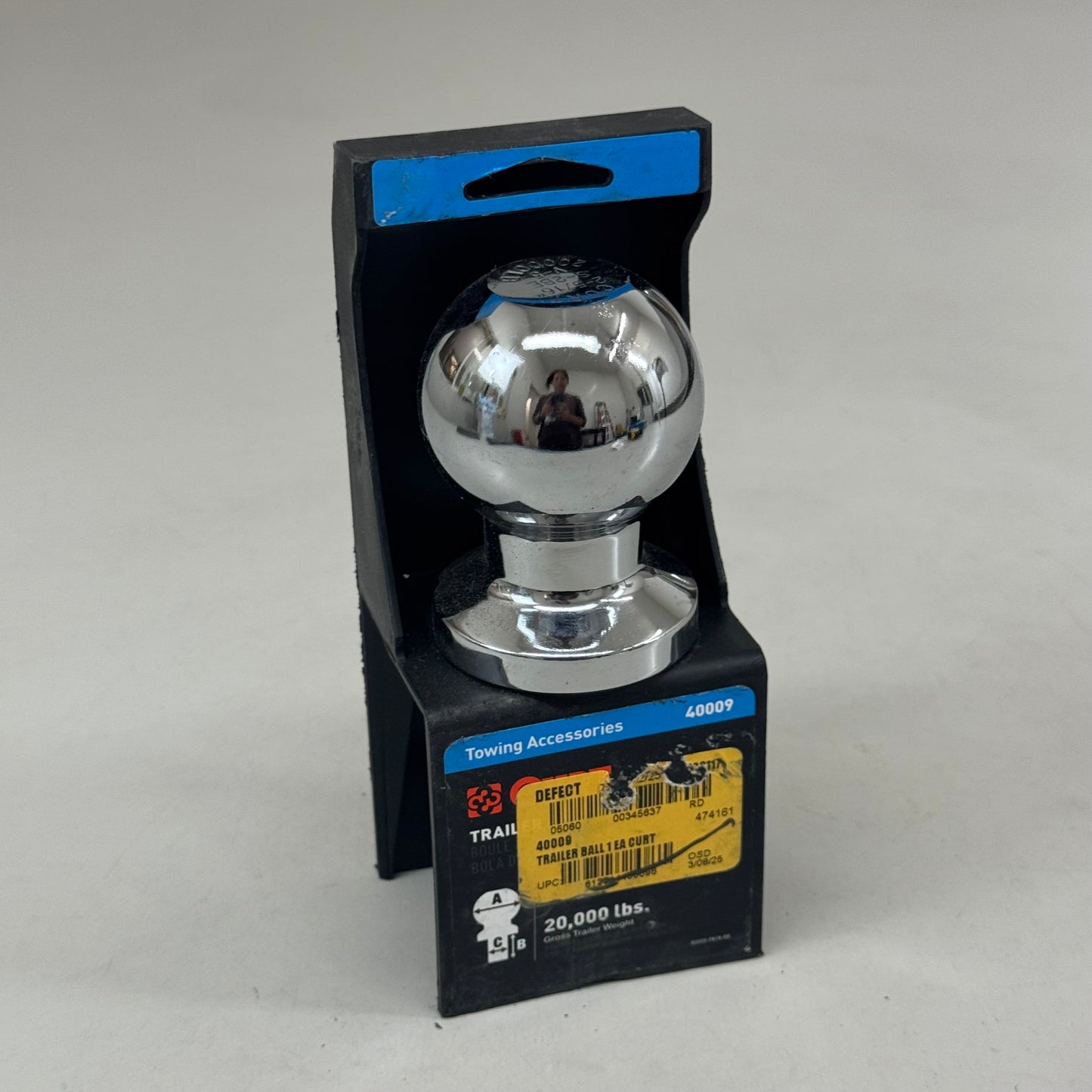 CURT Trailer Hitch Ball 2-5/16" Chrome 40009 (New Other- Damaged Packaging)