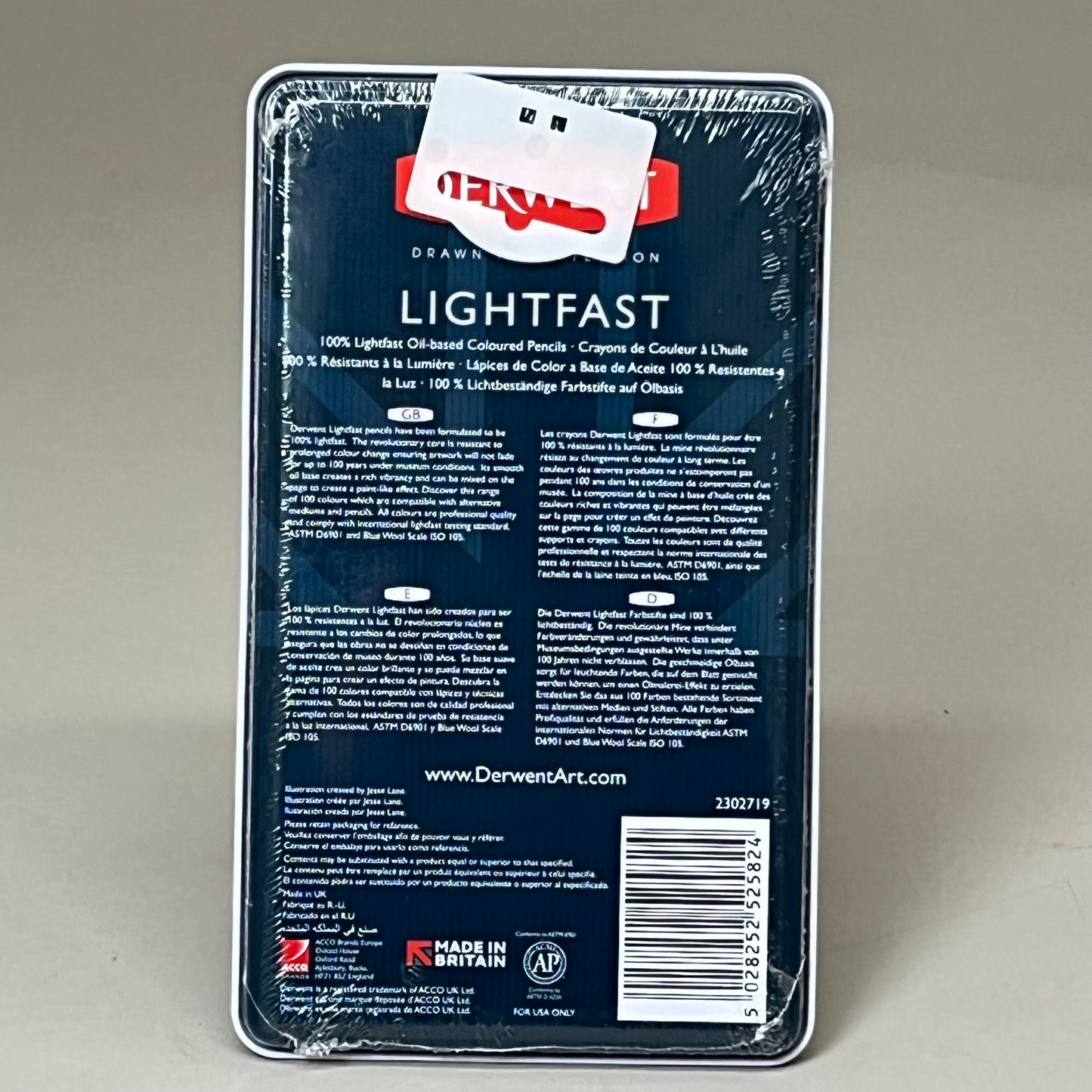 DERWENT (12 COUNT) Lightfast Pencils Water Soluble in Metal Tin Case 2302719