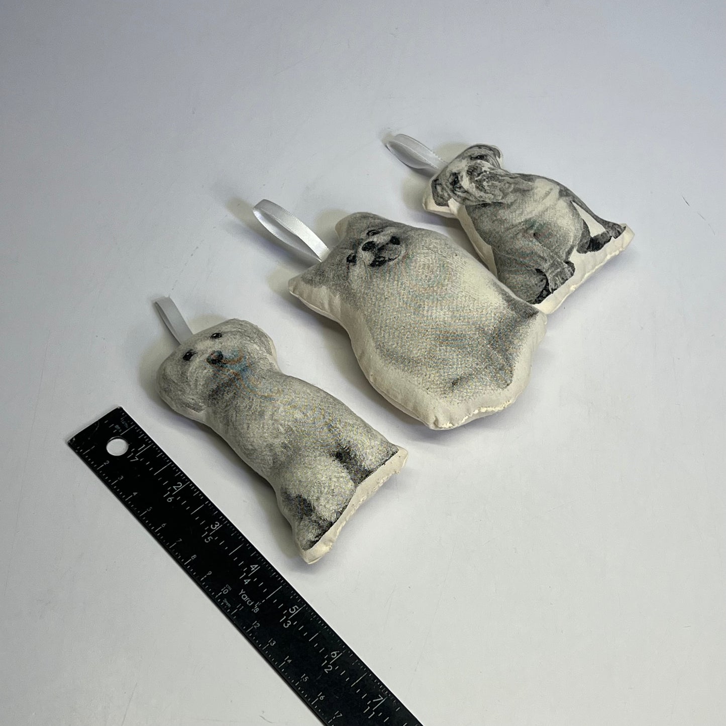 BRODERPRESS (3 PACK) Hand Silkscreened Dog Ornaments 3.5"x5" Black & White