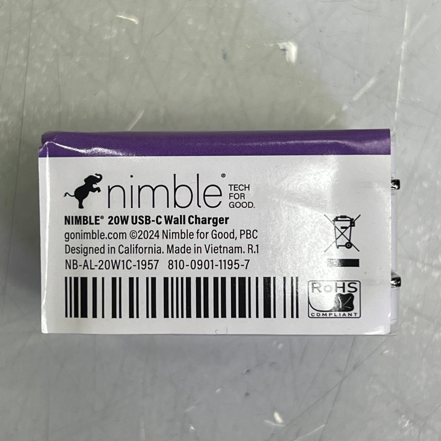 NIMBLE High Speed USB-C Wall Charger Eco-Friendly 20W White NB-AL-20W1C-1957