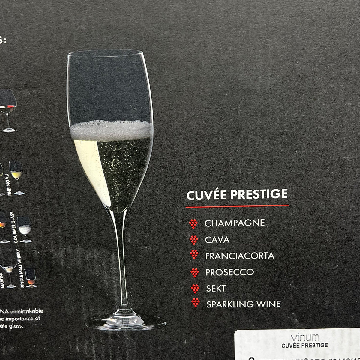 RIEDEL (SET OF 2) Vinum Crystal Cuveé Prestige Wine Glasses Dishwasher Safe