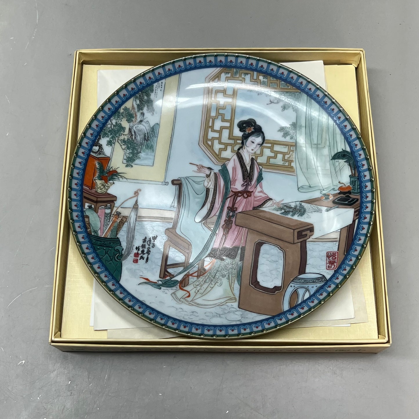 IMPERIAL JINGDEZHEN PORCELAIN  (FULL SET OF 12) Chinese Collectors Plates 8.5"d