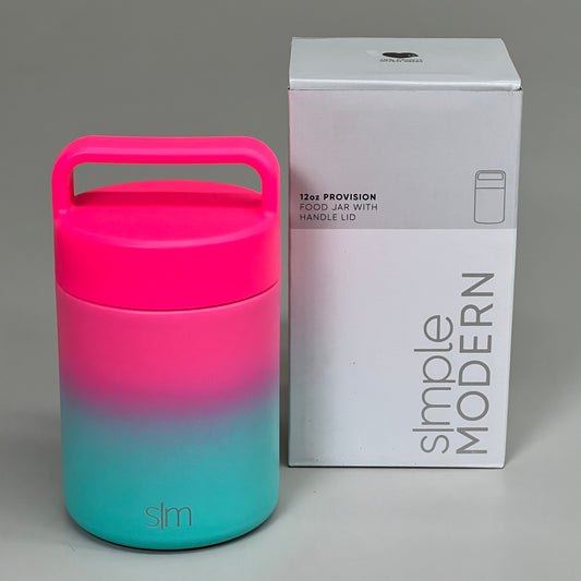 SIMPLE MODERN Food Jar w/ Handle Lid Double Wall Insulated 12 oz Ombre Sorbet