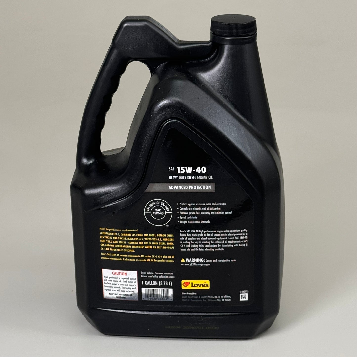 LOVES (2 PACK, 2 GALLONS TOTAL) SAE 15W-40 Advanced Protection Heavy Duty Diesel