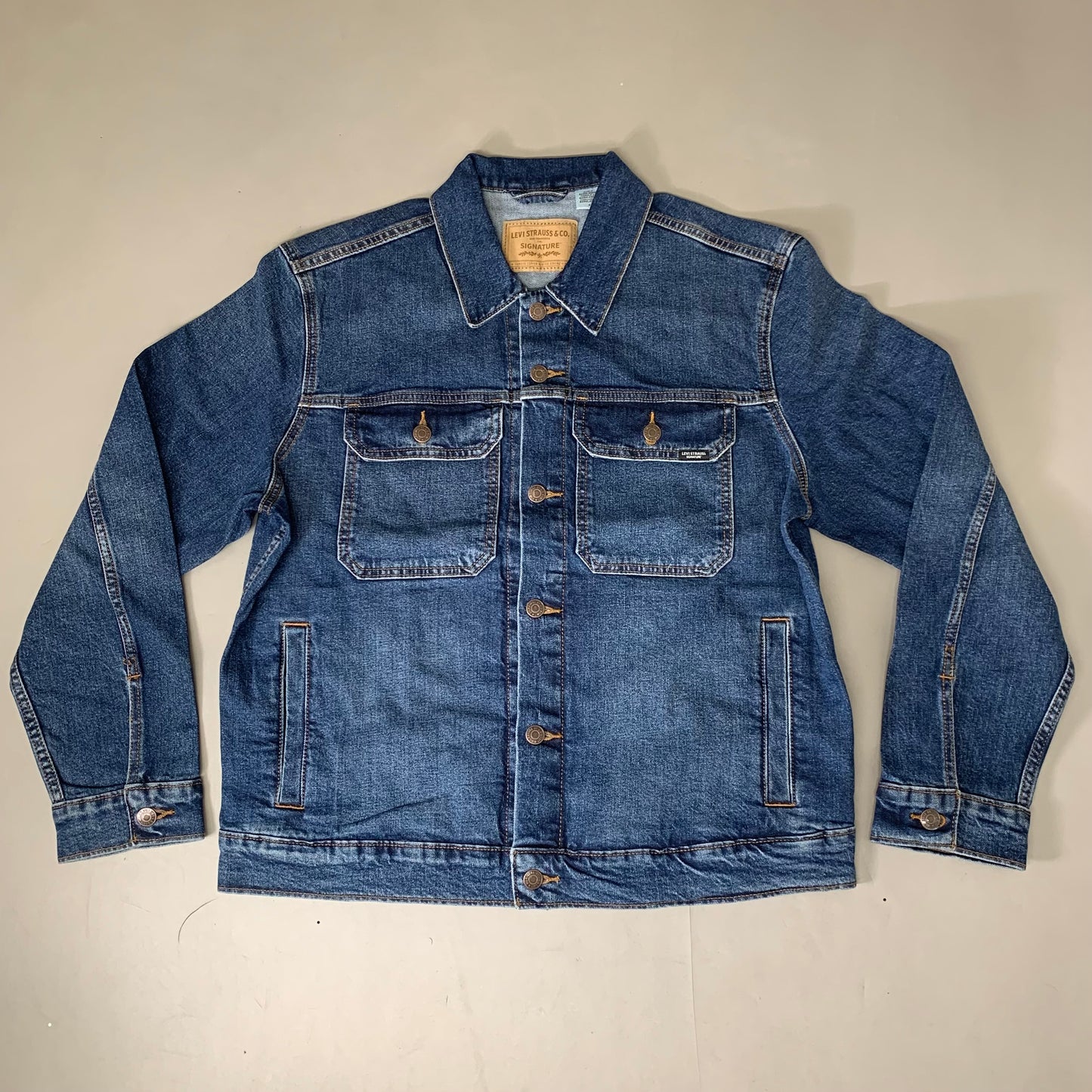 LEVIS STRAUSS Signature Chore Trucker Jacket Men's Sz M Indigo Escape A61910002