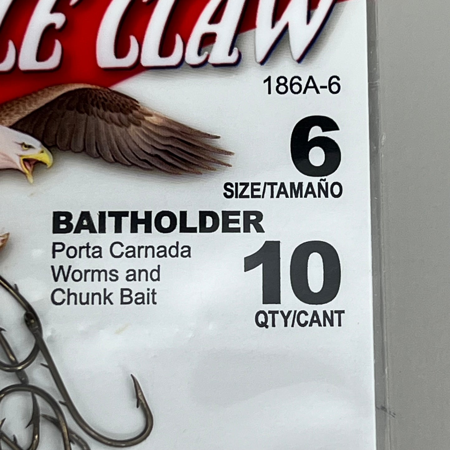 EAGLE CLAW (5 PACK) Offset Worm & Chunk Bait Holder Bronze #6 10pc 186A-6