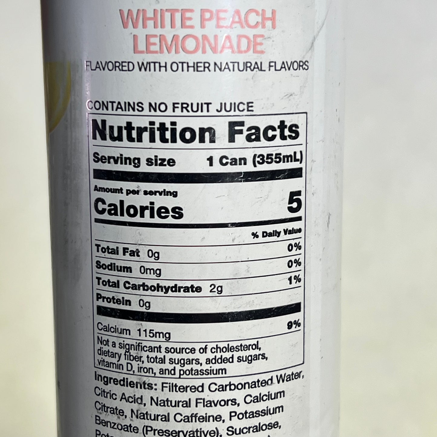 ZA@ UPTIME (9 PACK) Zero Sugar Energy Drinks White Peach Lemonade 12 fl oz