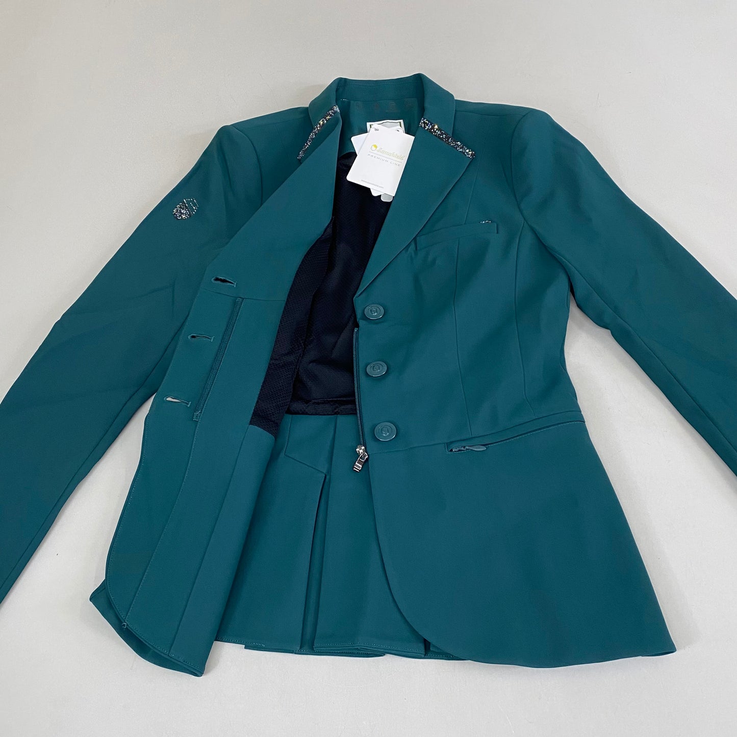 SAMSHIELD Victorine Premium Tall Equestrian Jacket Women's Sz US 6, UK 8, FR 36 Hunter Green
