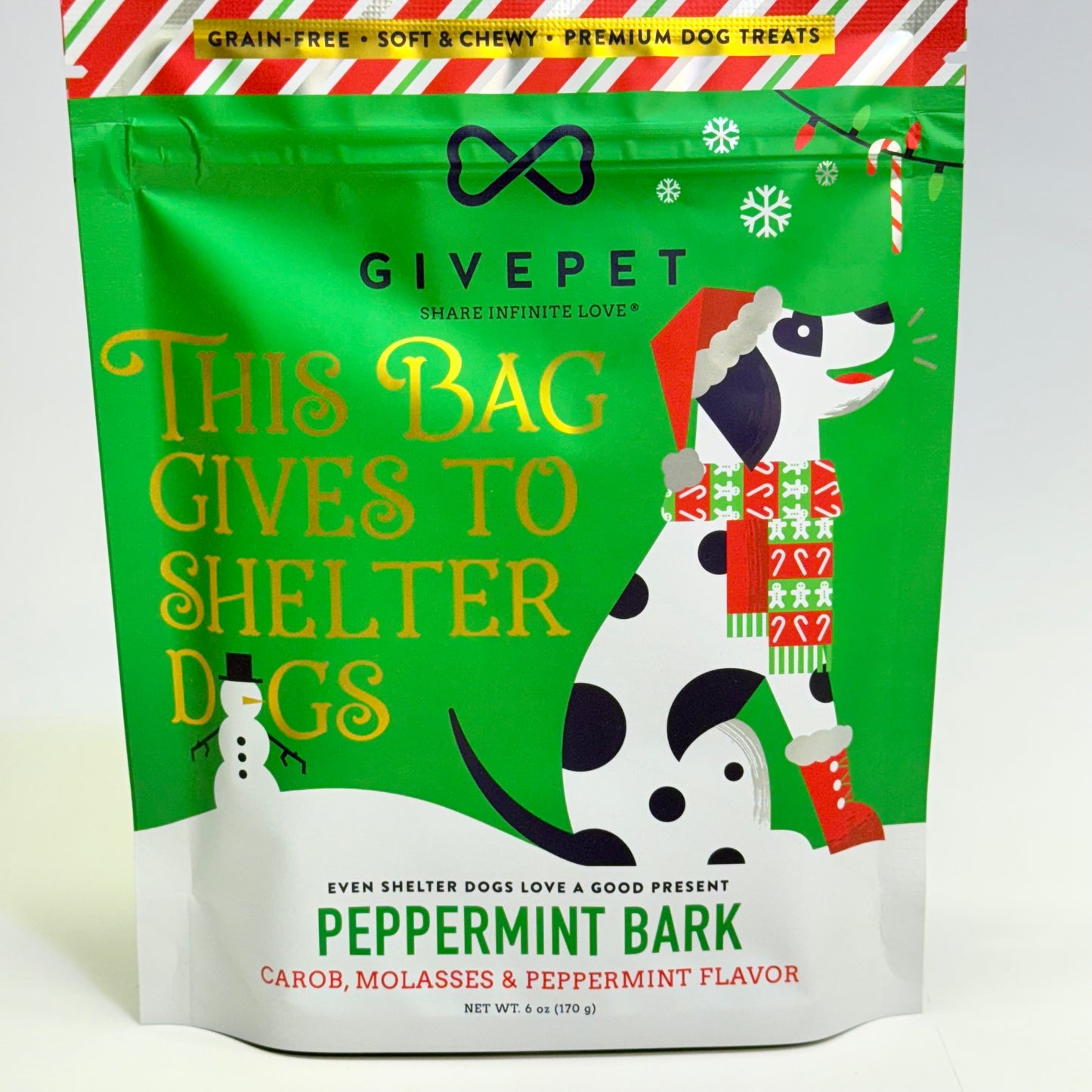 GIVEPET (3 PACK) Peppermint Bark Premium Dog Treats Soft & Chewy 6 oz BB 08/27