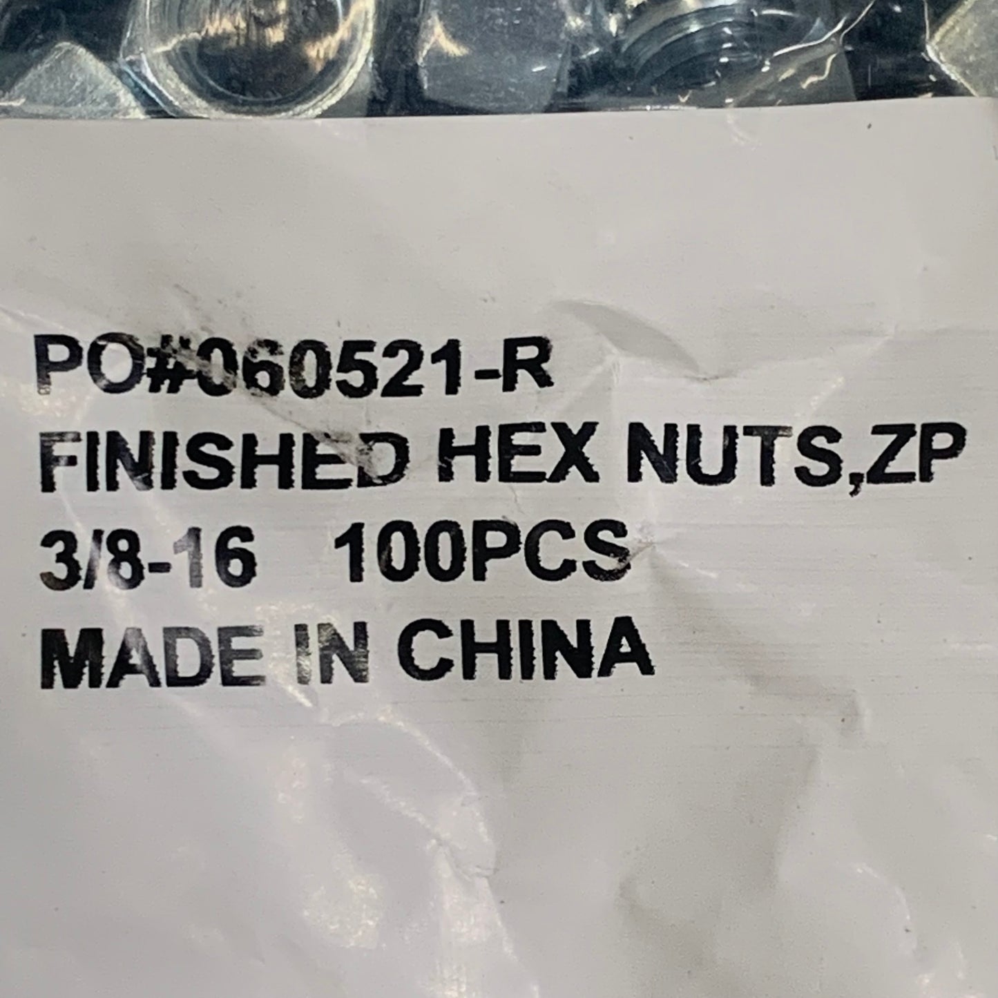 PHD MANUFACTURING(100 PEICE)Standard 3/8"-16 Hex Nuts Coarse Low Carbon Zinc 110