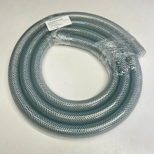 KURI TEC Food Grade FDA Hose Clear Braid  1" ID 1-3/8" OD 10' K3130-16-10
