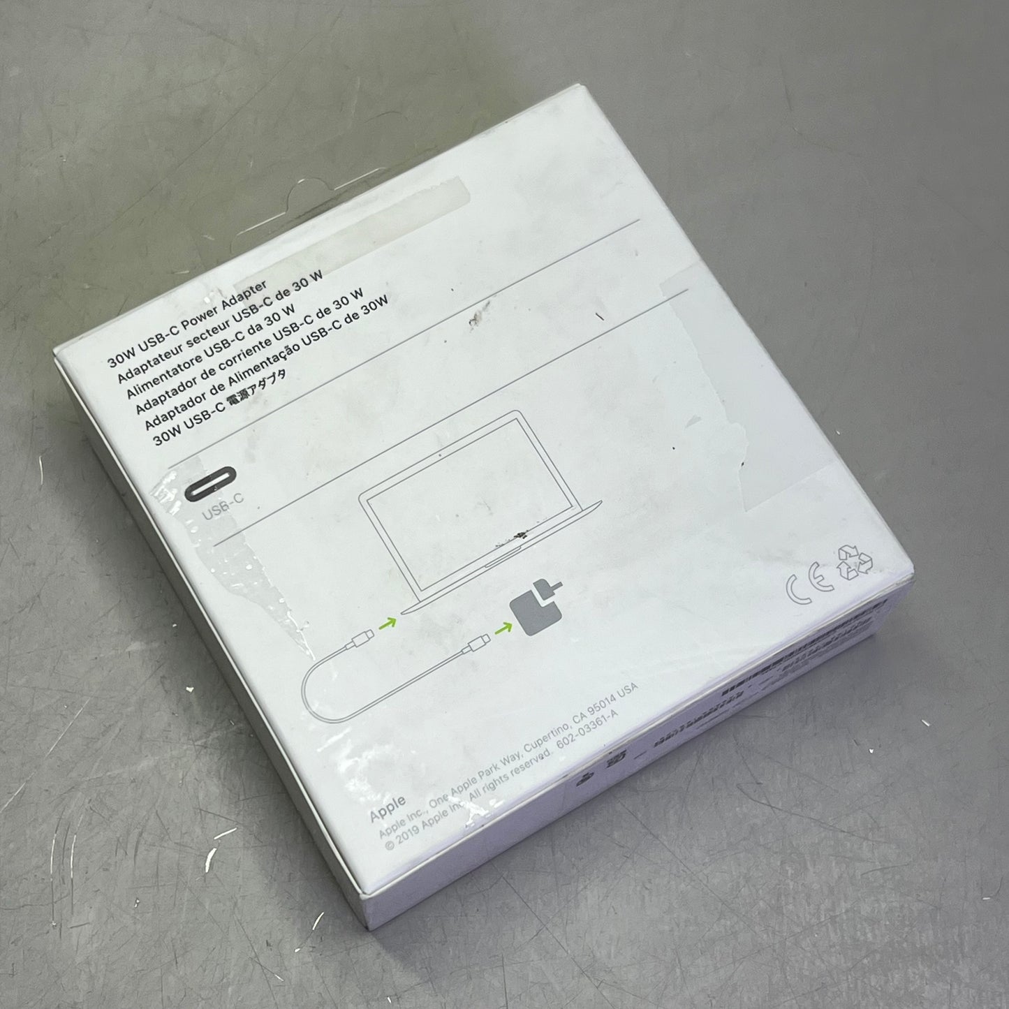 APPLE USB-C Power Adapter Fast Charge 30 Watts White MY1W2AM/A (Returns)