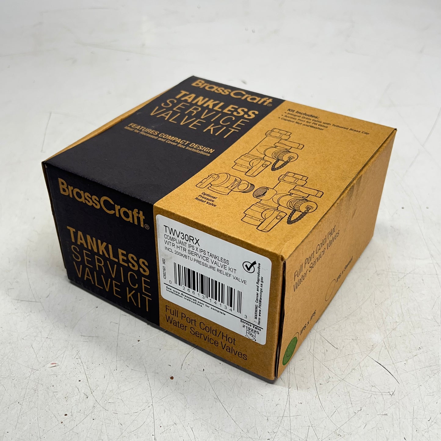 BRASS CRAFT Service Valve Kit W/ Pressure Relief 40 -180°F 125 Psi TWV30RX