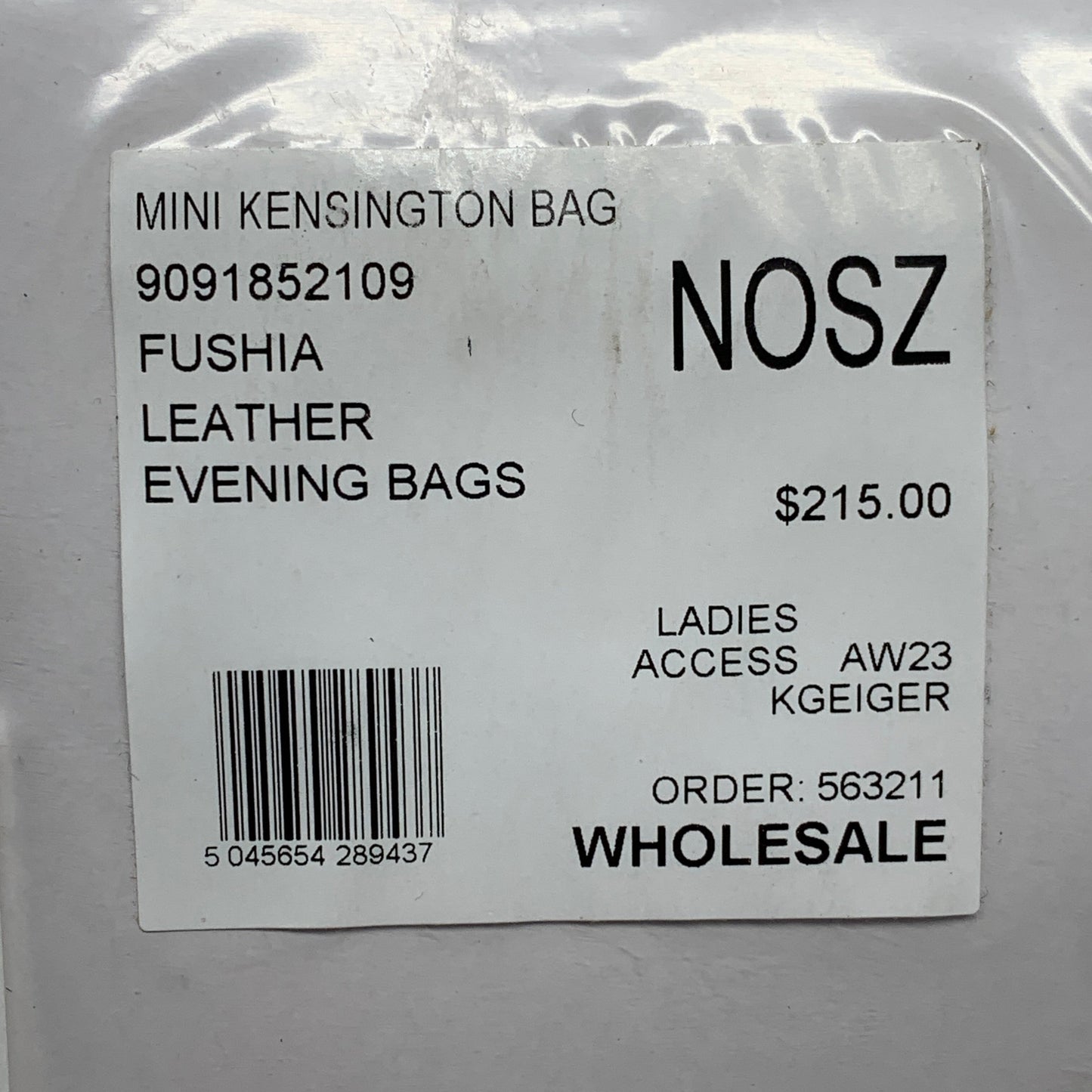 KURT GEIGER Mini Kensington Leather Evening Bag 8" x 6" Fuchsia 9091852109 New