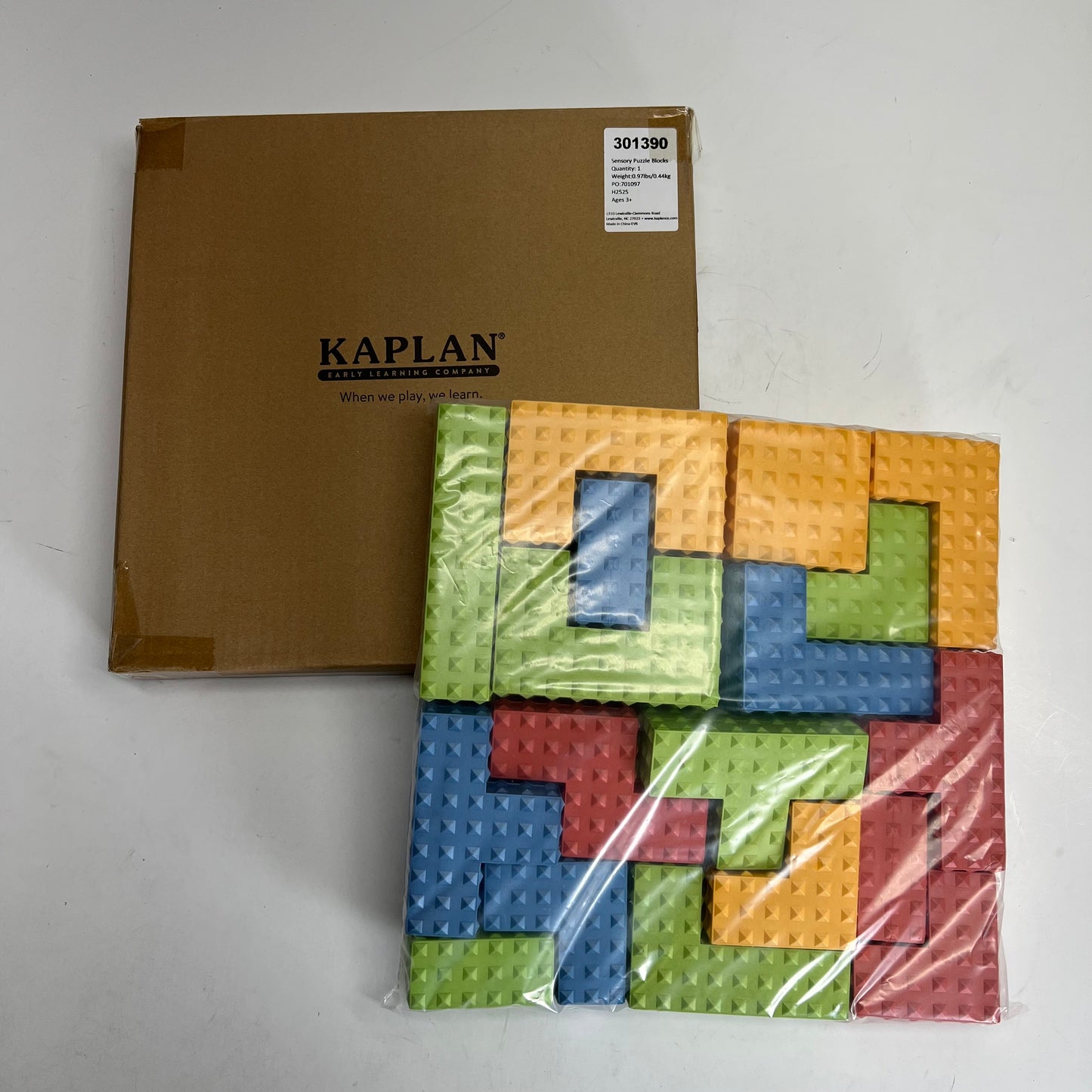 KAPLAN Textured Puzzle Blocks for Sensory Development  18 Piece Set Multicolor