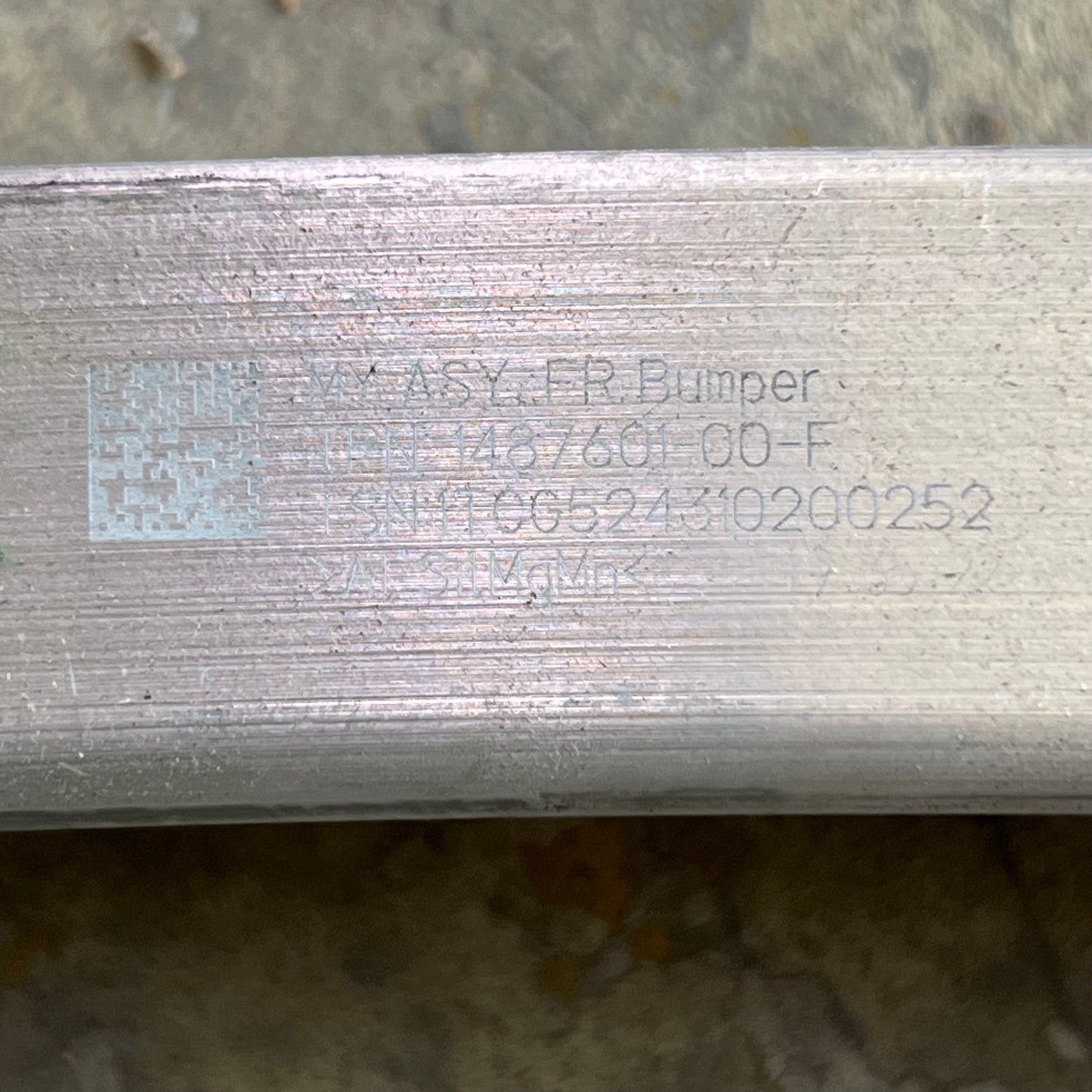 TESLA Front Bumper Sz 58" L x 3.5" H, Silver 148760100F