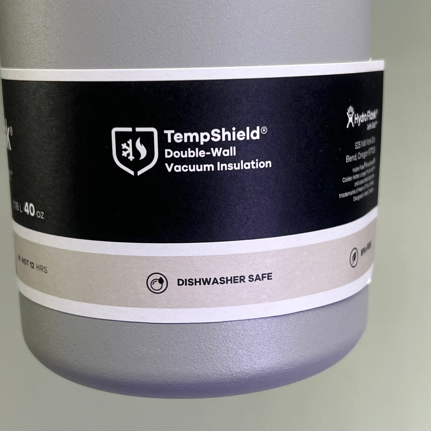 HYDROFLASK Stainless Steel Insulated Wide Mouth Water Bottle 40oz Birch