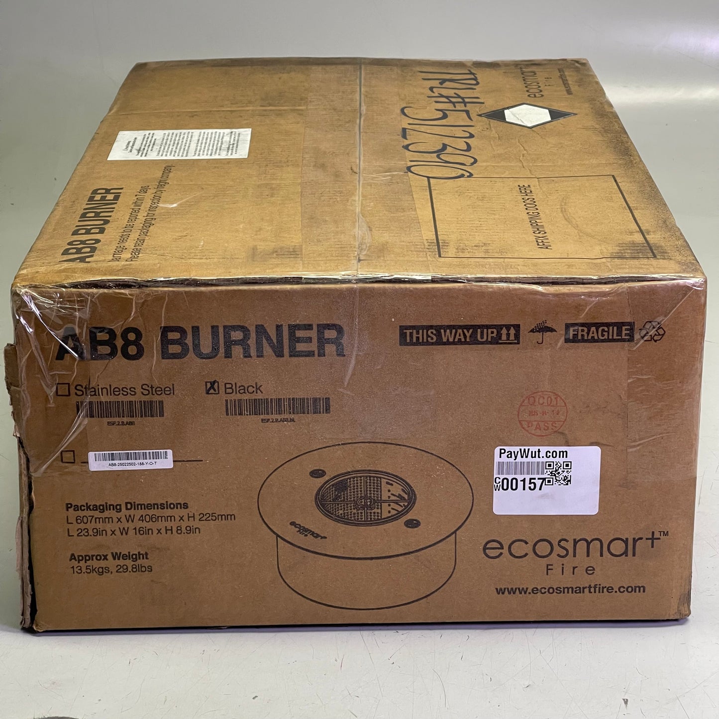 ECOSMART AB8 Round Ethanol Burner 14” Black ESF.2.B.AB8