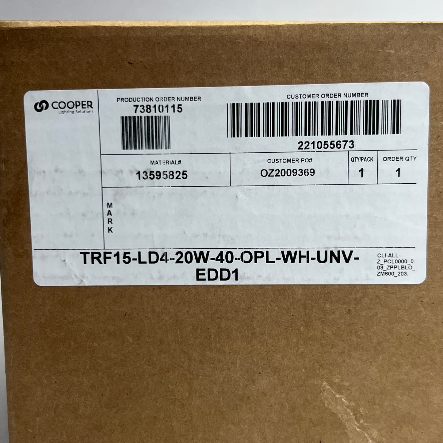 COOPER High Powered Led Exterior Rated Round Surface Mount Fixture 15" White TRF15-LD4-20W-40-OPL-WH-UNV-EDD1