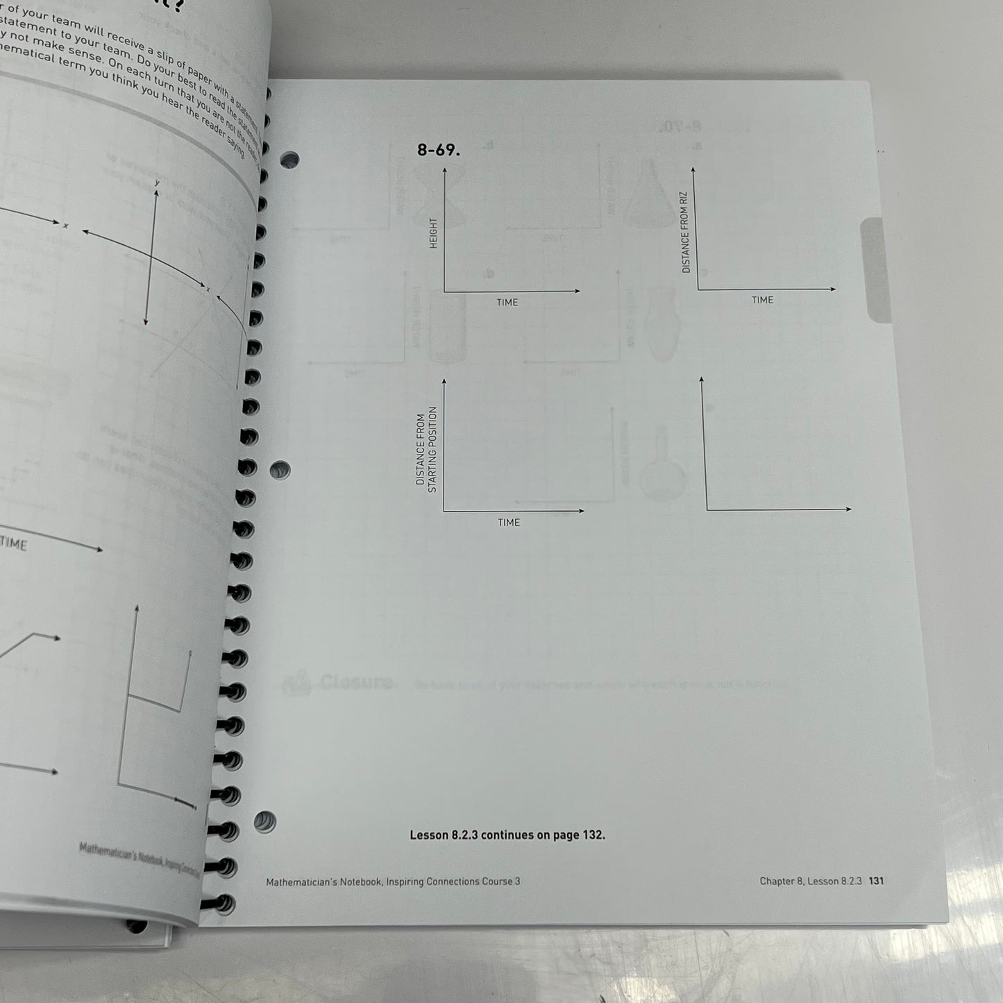 CPM Inspiring Connections Course 3 Vol 3 Mathematician's Spiral Notebook Purple