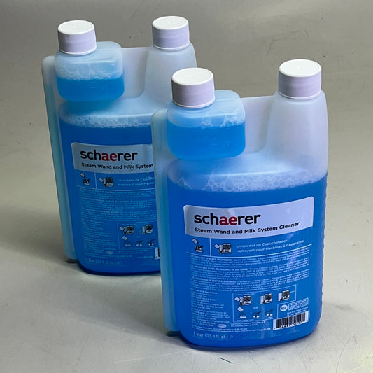 SCHAERER (2 PACK) Steam Wand And Milk System Cleaner OEM  1 L Blue 12-MAB