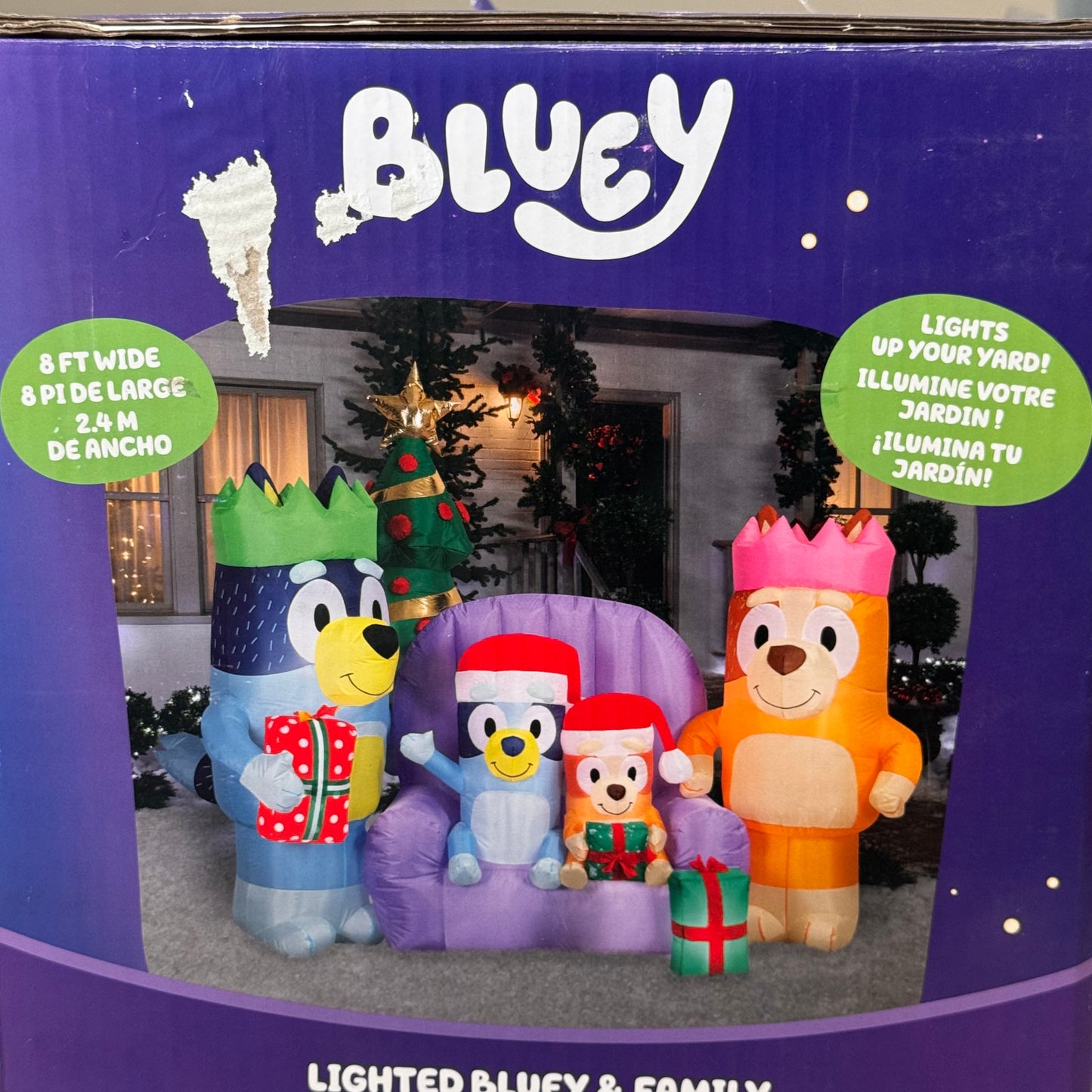 GEMMY AIRBLOWN® New 6.6’ Bluey Family 8 Led Lights Christmas Inflatable, 1851504  8 feet New Damaged Box