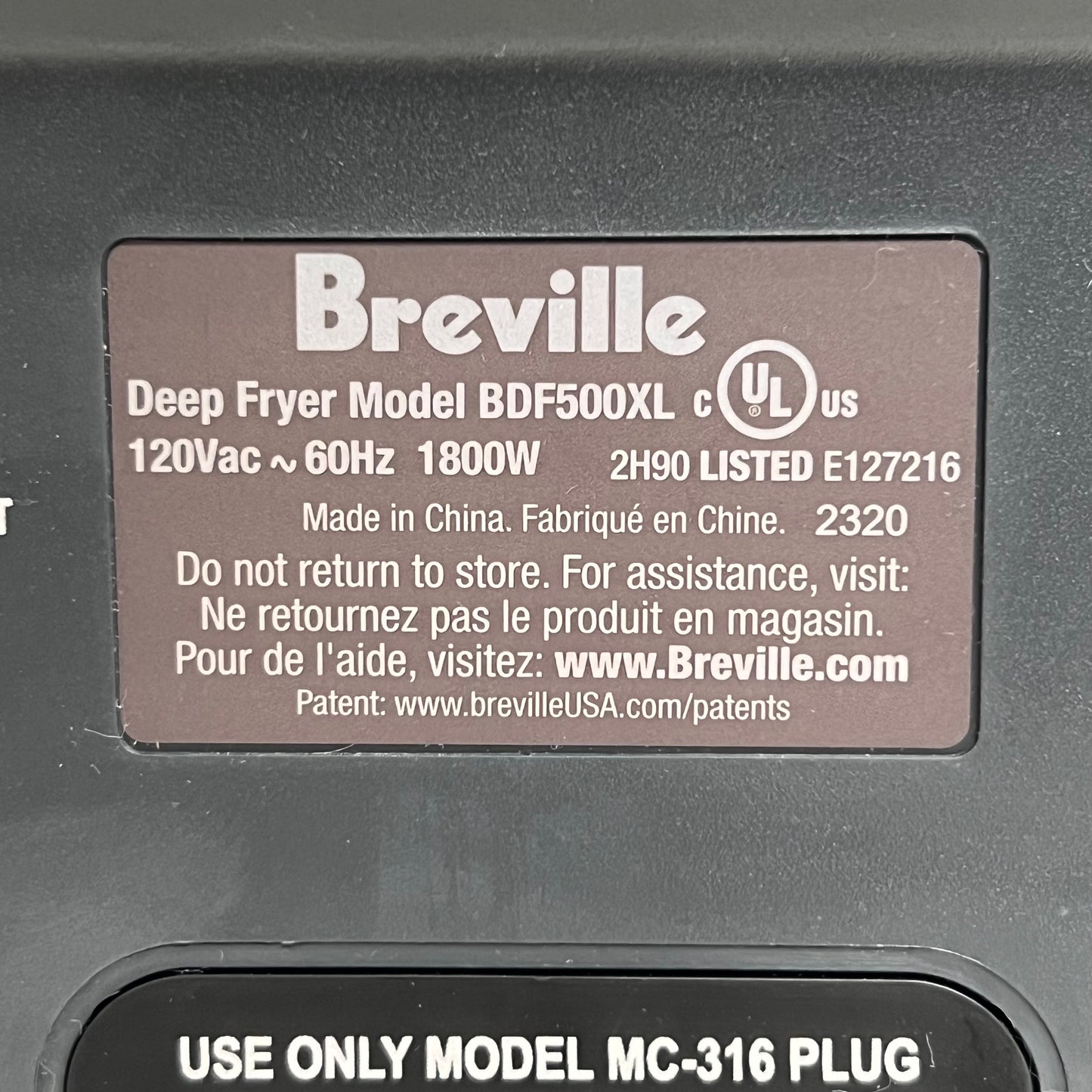 BREVILLE The Smart Fryer Deep Fryer BDF500XL Stainless Steel 4 Qt.