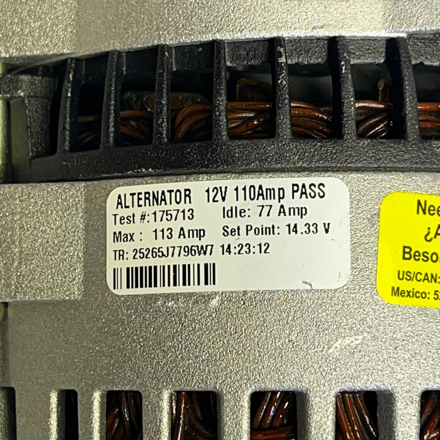 NAPA Remanufactured Alternator Standard 110 a for Ford Model Vehicles  2133133K