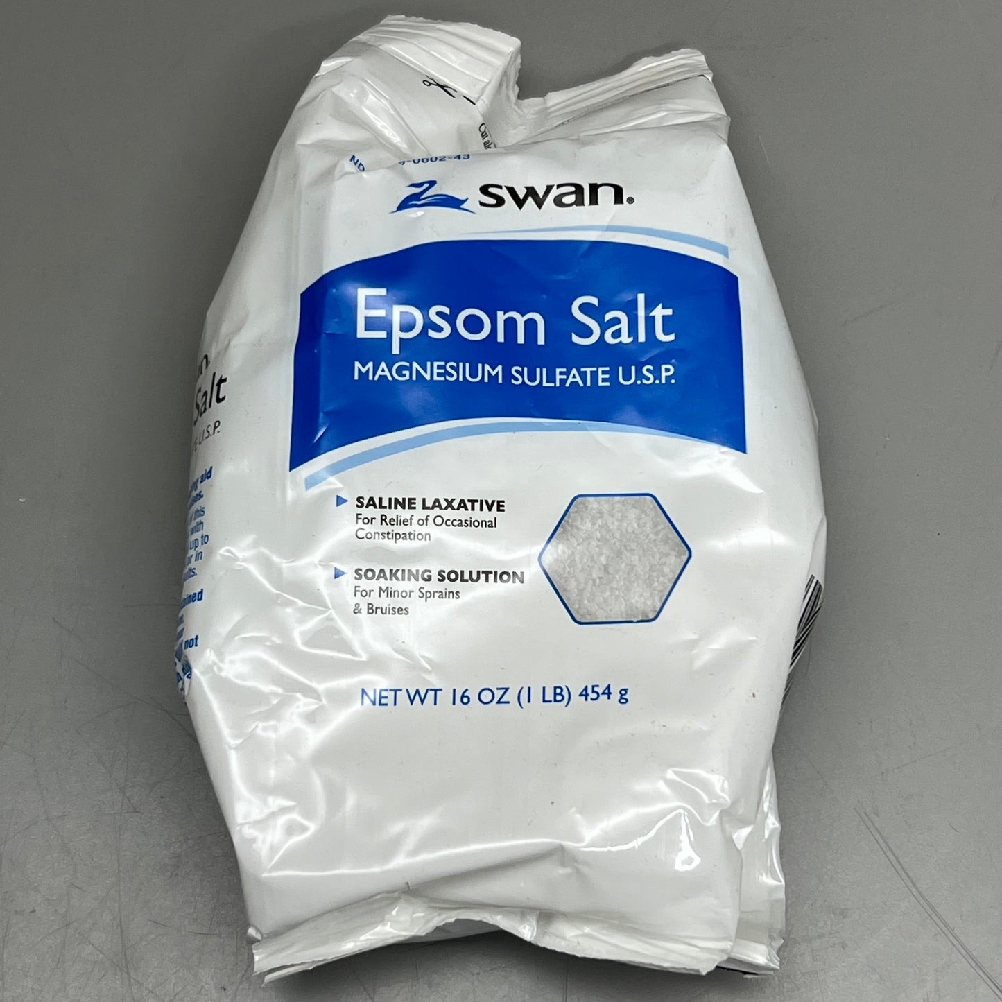 SWAN (12 PACK) Epsom Salt Magnesium Sulfate U.S.P 16 oz Each BB 07/27