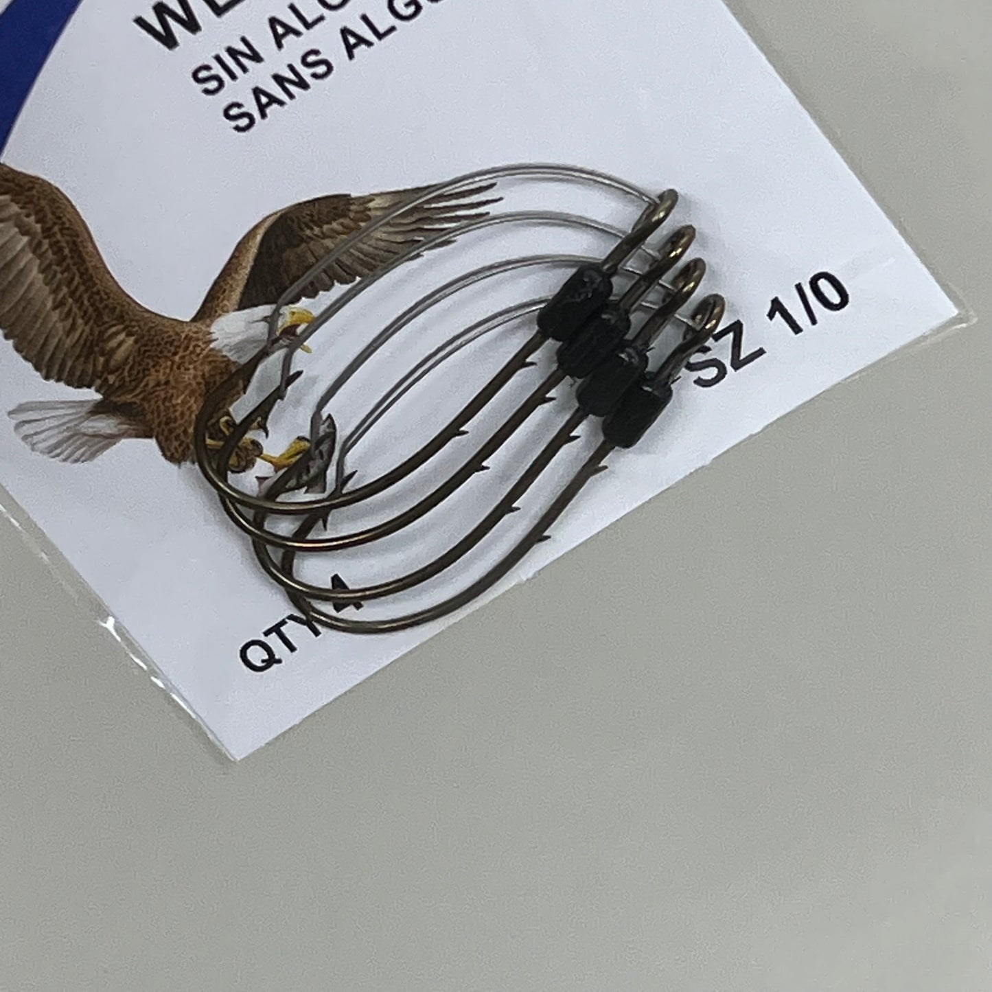 EAGLE CLAW (5 PACK) Weedless Baitholder 2 Slice Hook Bronze #1/0 4pc 449WA-1/0