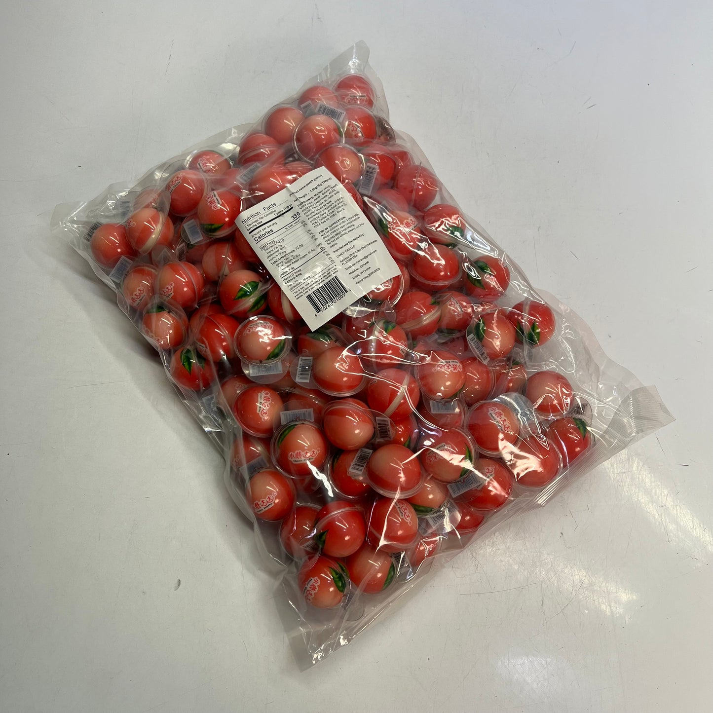 DEER DADA (5 LBS BAG) Individually Wrapped 3D Peach Gummy Candy BB 05/26