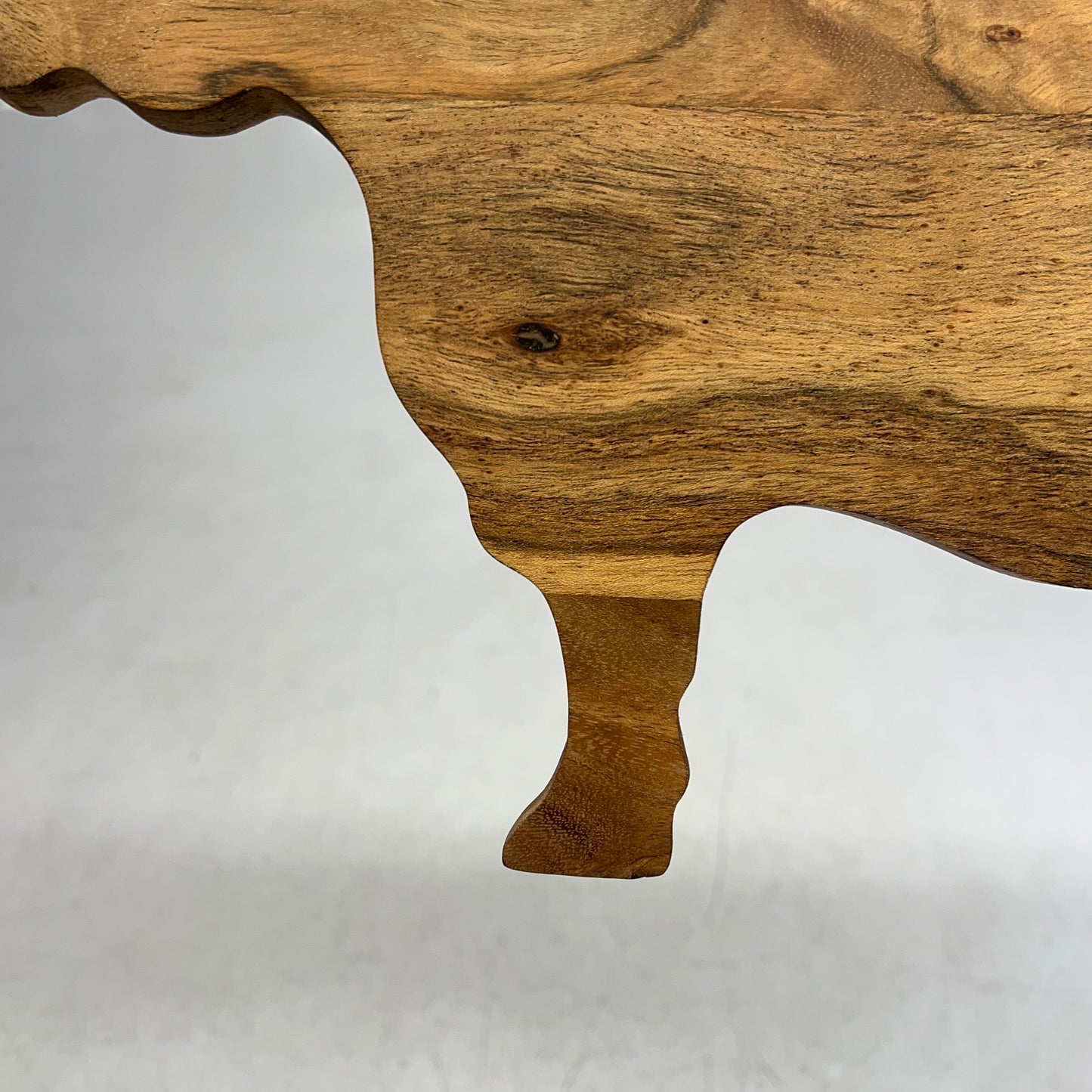 CREATIVE CO OP Acacia Wood Cow Shaped Cheese/cutting Board Natural  DG0078