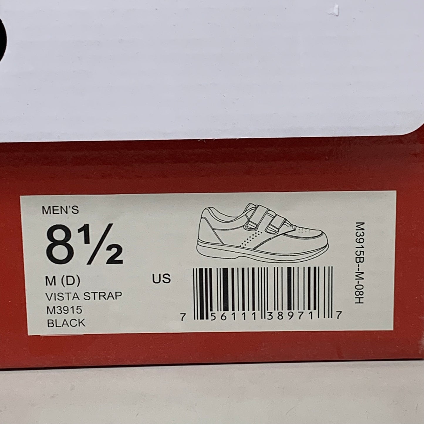 PROPET Vista Strap Walker Sneaker Shoes M(D) Men's SZ 8.5 Black M3915B-M-08H