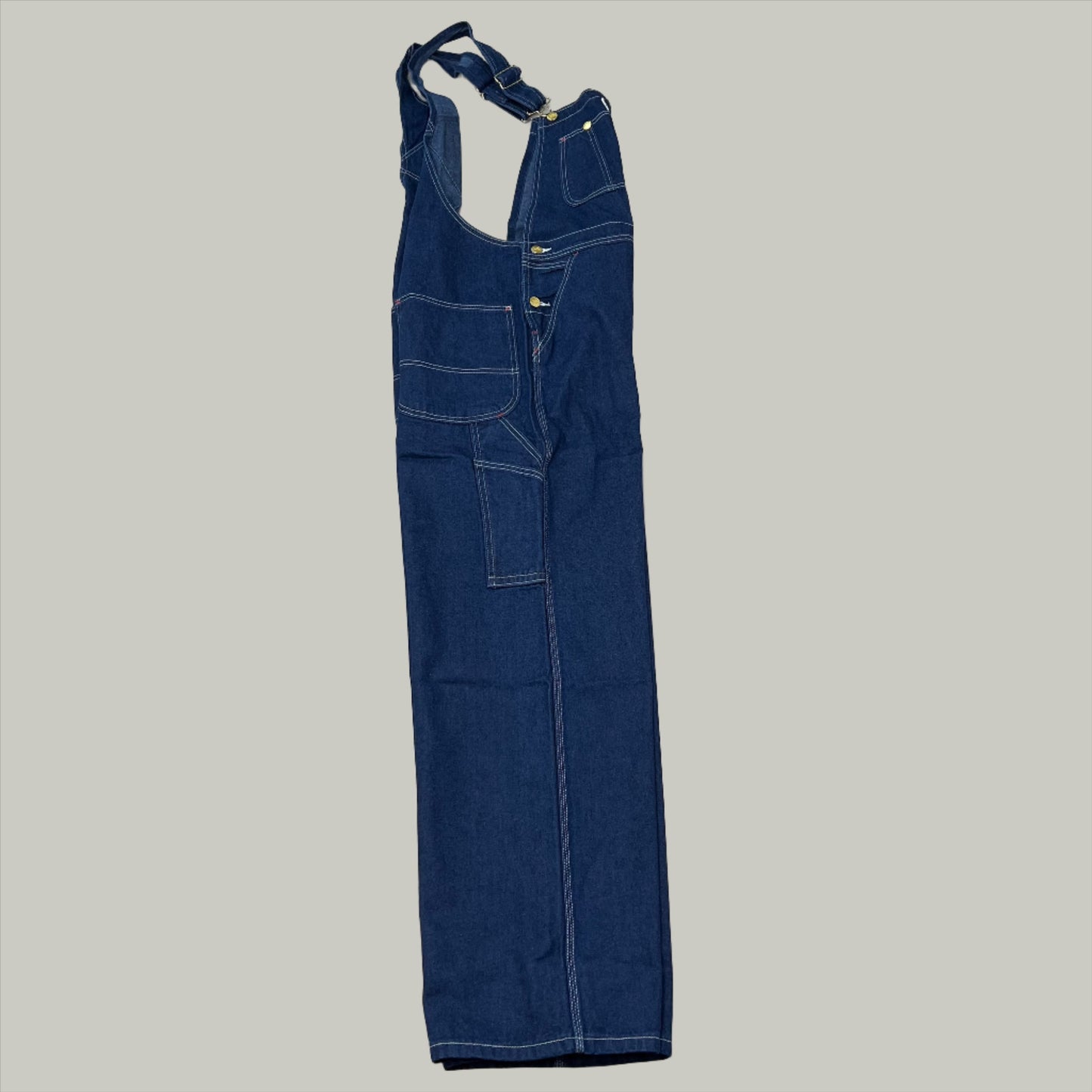 DICKIES Classic High Back Wide Leg Bib Overall Men's 36X34 Rinsed Indigo Blue